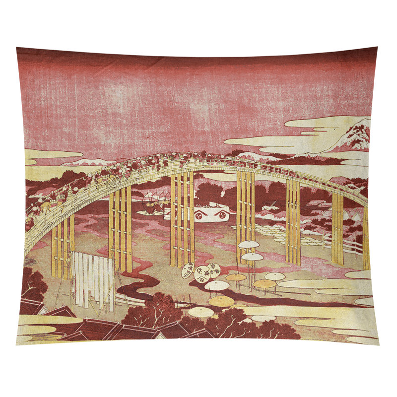 Tapisserie de pont japonais, H 27,5 po x l 37,5 po, Intérieur