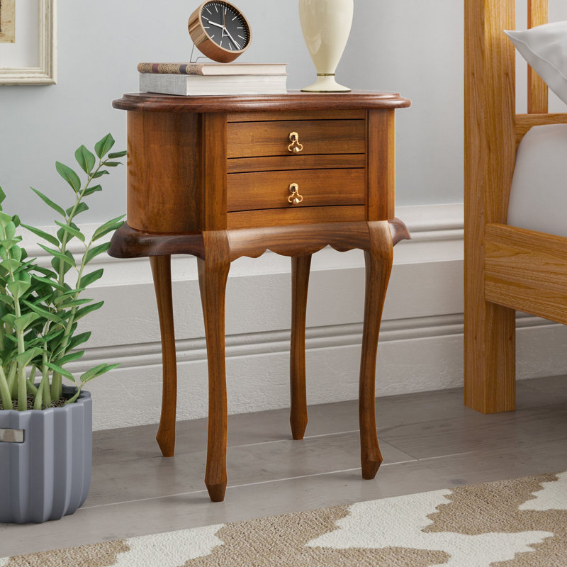 Angela 50cm W Solid Wood Bedside Table