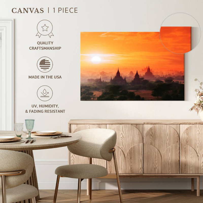 Myanmar Buddhist Temples, 16" H x 24" W