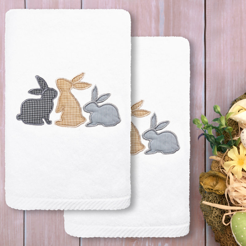  Bunny Row Turkish Cotton Hand Towel, White