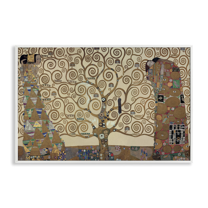 L'arbre de vie Klimt, estampe numérique, conception de Gustav Klimt, H 20 po x l 30 po, Giclée encadrée blanc bord de mer