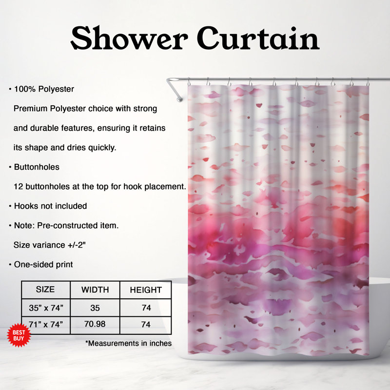 Pink Grace - Premium Shower Curtain, 74"H x 71"W
