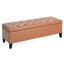Bouton, brun cognac, avec rangement, cuir d'unité centrale, piqûre de diamant, pieds en bois de bouleau, design contemporain, revêtement en cuir brun polyvalent, style-129907071