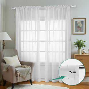 Rod Pocket Sheer Curtains, Home Decoration Grommet Airy & Lightweight Elegant Window Treatments With Light Filtering For Bedroom/Living Room