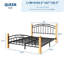 Structure de lit plateforme classique en métal, avec rangement inférieur, lattes en acier-1070931420