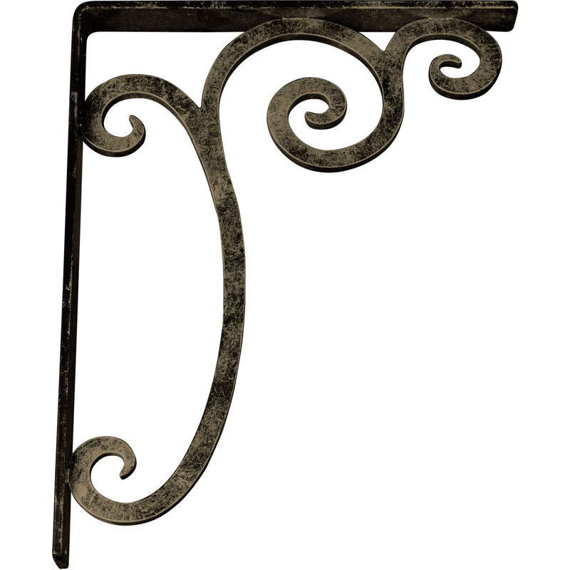 Support en fer forgé Avery, Or pâle antique, H 15 po x l 1,5 po x p 12 po