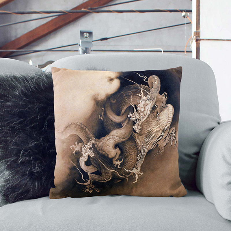 Square Throw Cushion, Black, 40cm H x 40cm W x 15cm D