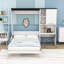 Murphy Bed with Built-In Storage Shelf, Cabinet, Desk and Sofa-1869640652