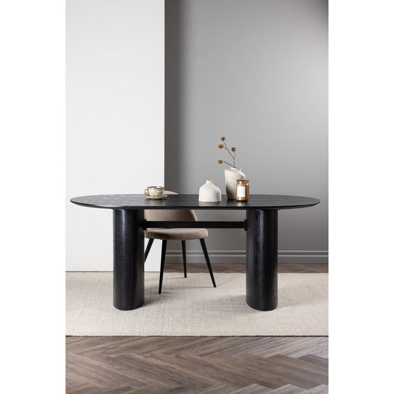 Larned Oval Dining Table, Black