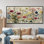 Délicat mur de fleurs sauvages - impressions sur toile de fleurs sauvages, art mural floral rouge