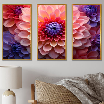 Infinite Pink Dahlia Beauty - Dahlia Canvas Art Set
