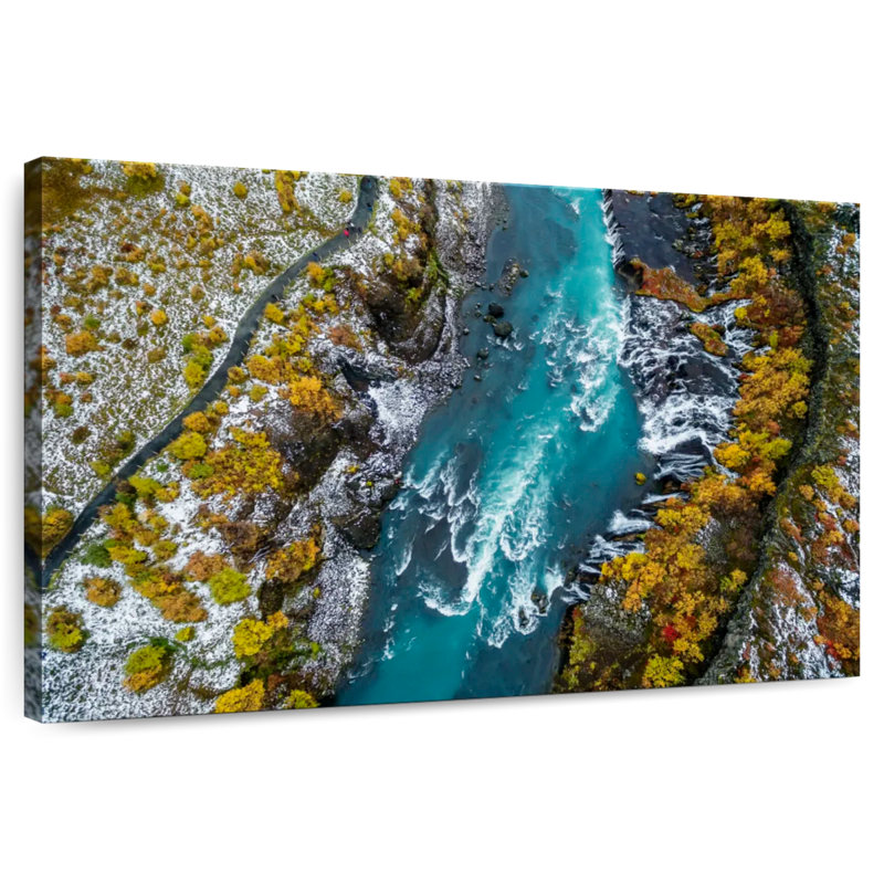 Alvord Hraunfossar Watefall, 30" H x 45" W