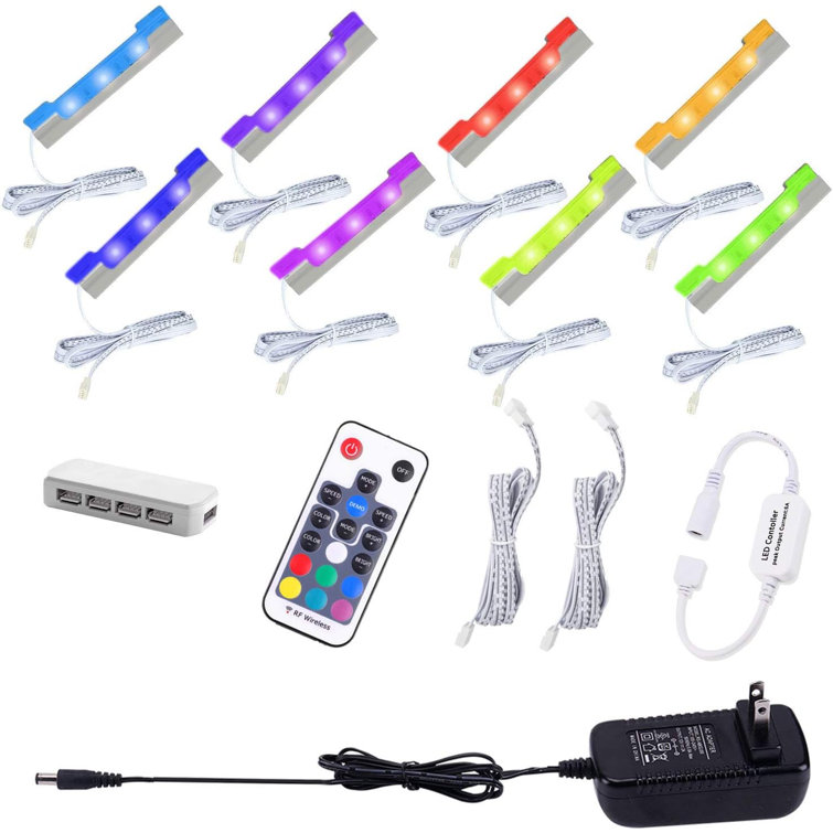 LED Glass Shelf Light(8 Lights,RGB)