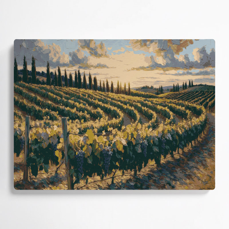 «Farm Grape Vines», art mural en métal gris, H 16 po x l 20 po