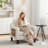 Wide Upholstered Accent Chair Faux Leather Armchair-208523190