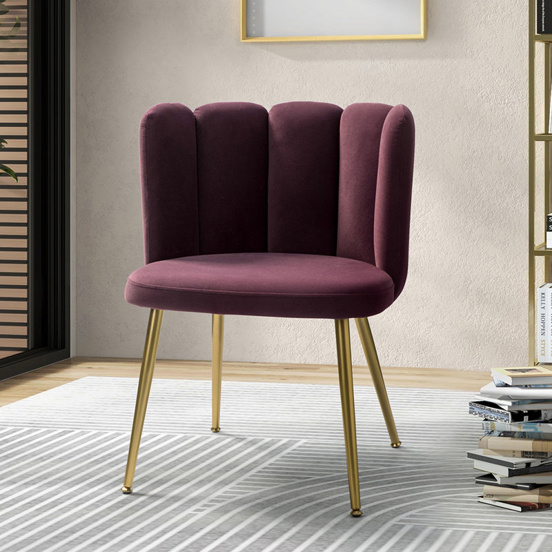 Chaise d'appoint Yorba, Or, 100 % polyester mauve