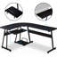 Bureau d'ordinateur en forme de L avec plateau pour clavier Ivinta-1786947589