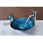 Lavabo de salle de bain vasque circulaire en verre trempé Telina Lustrous Blue