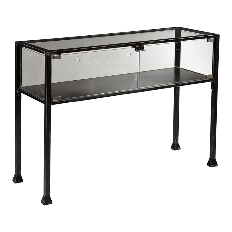 15.25'' Glass Top Console Table