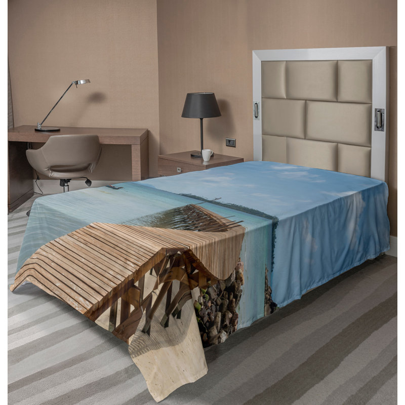 «Ambesonne Nautical Top», Drap plat pour lit simple