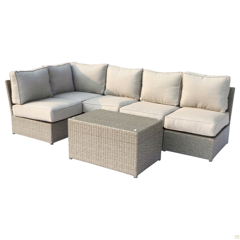 Ensemble de conversation de terrasse pour 4 personnes avec coussins - entièrement assemblé