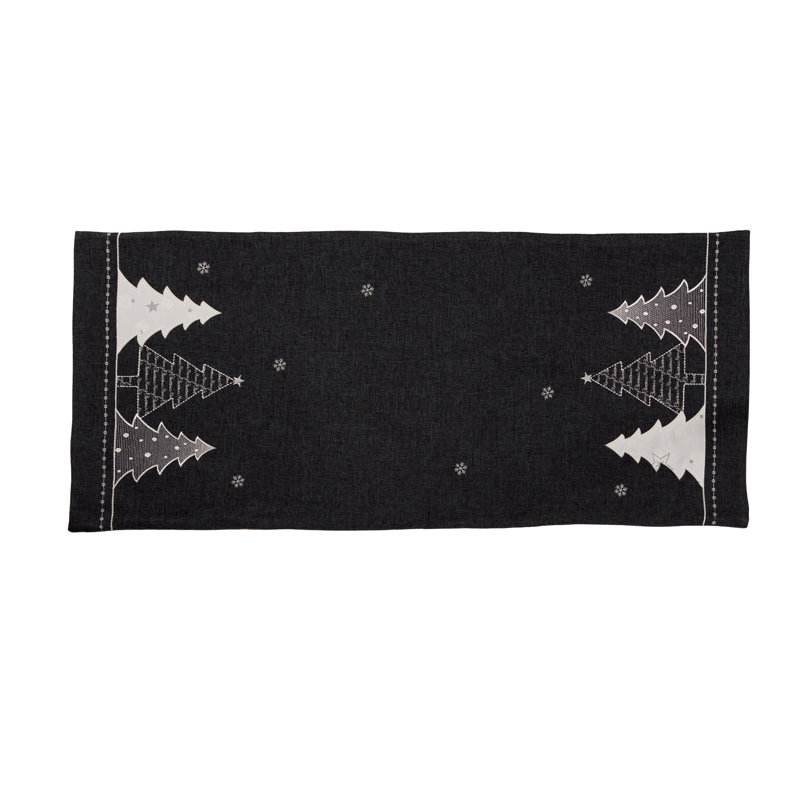 Chemin de table Barnabas, Gris foncé, L 70 po x l 15 po