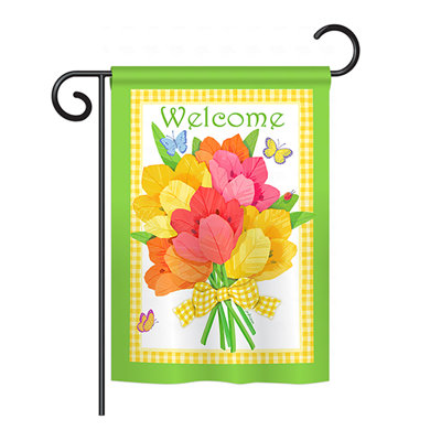 Drapeau de jardin à double face à motif de jardin à double face 18,5 inspirational fleur