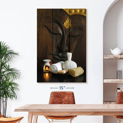 Carved Wooden Buddha Canvas Print
