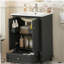 Meuble-lavabo 24 po avec lavabo en céramique, armoire de rangement avec portes à fermeture douce, armoire de salle de bain avec tiroir et séparateurs de tiroir-129473110