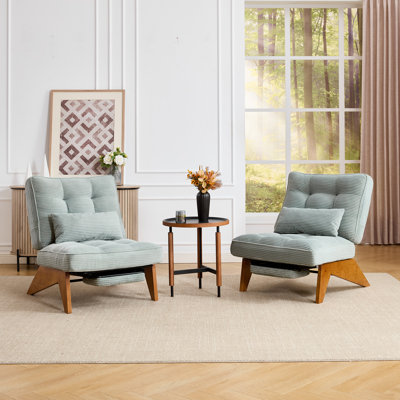 Corduroy Accent Chair With Adjustable Backrest,reclining Chair For Reading Room,living Room,apartment, Office（set Of 2）