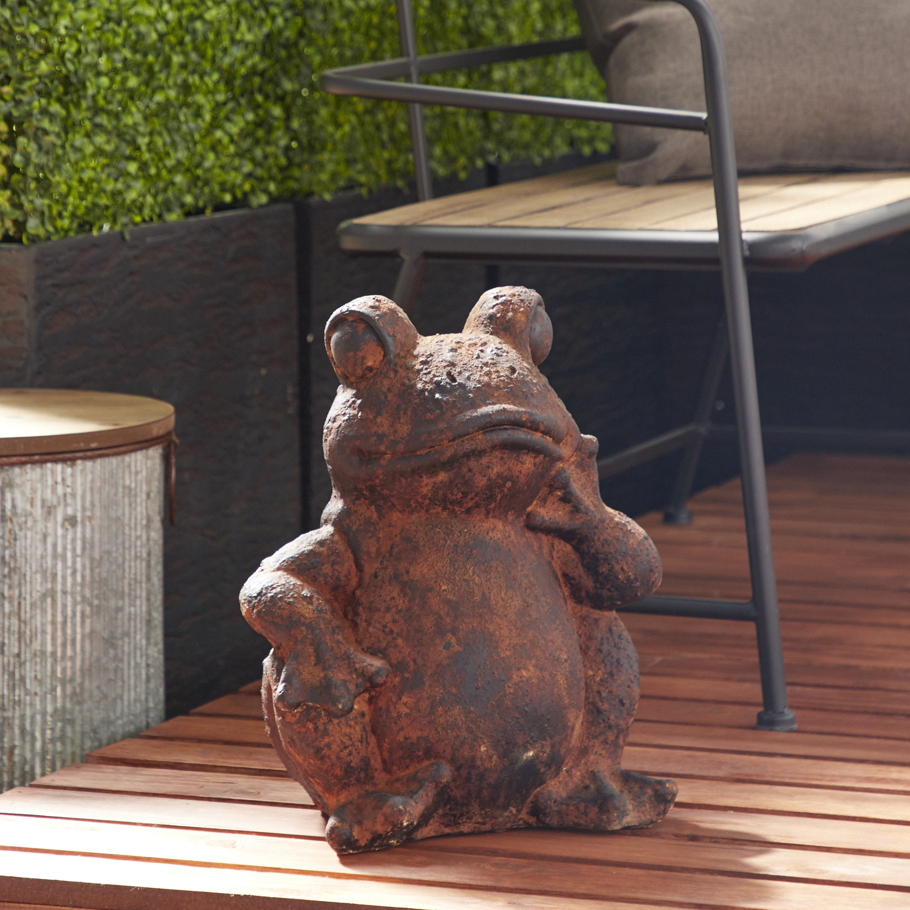Rustic Frog Trinx Resin Thinking Frog Statue & Reviews | Wayfair