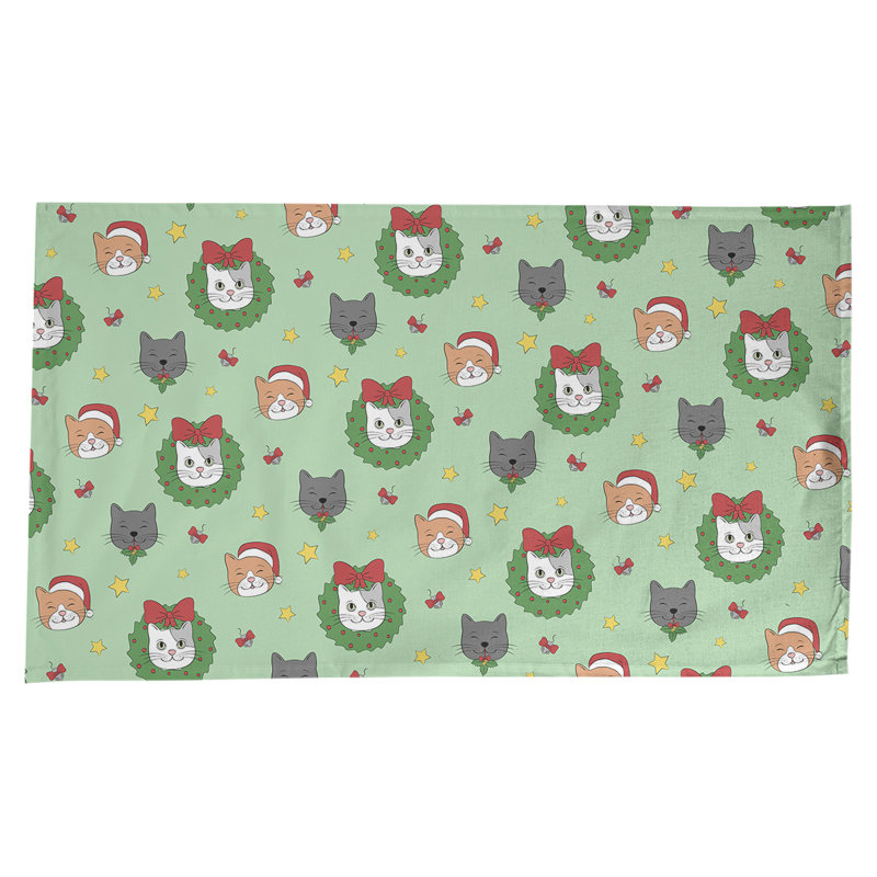 Festive Hol Tablecloth, 102" L x 58" W, Olive/Maroon