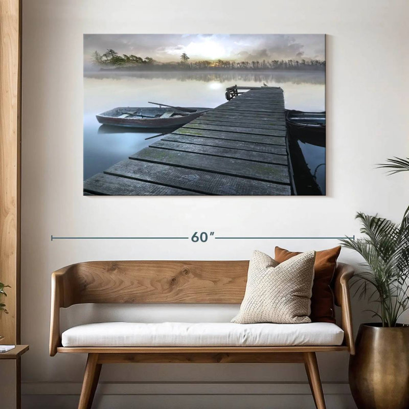 Misty Morning Pier, H 32 po x l 48 po
