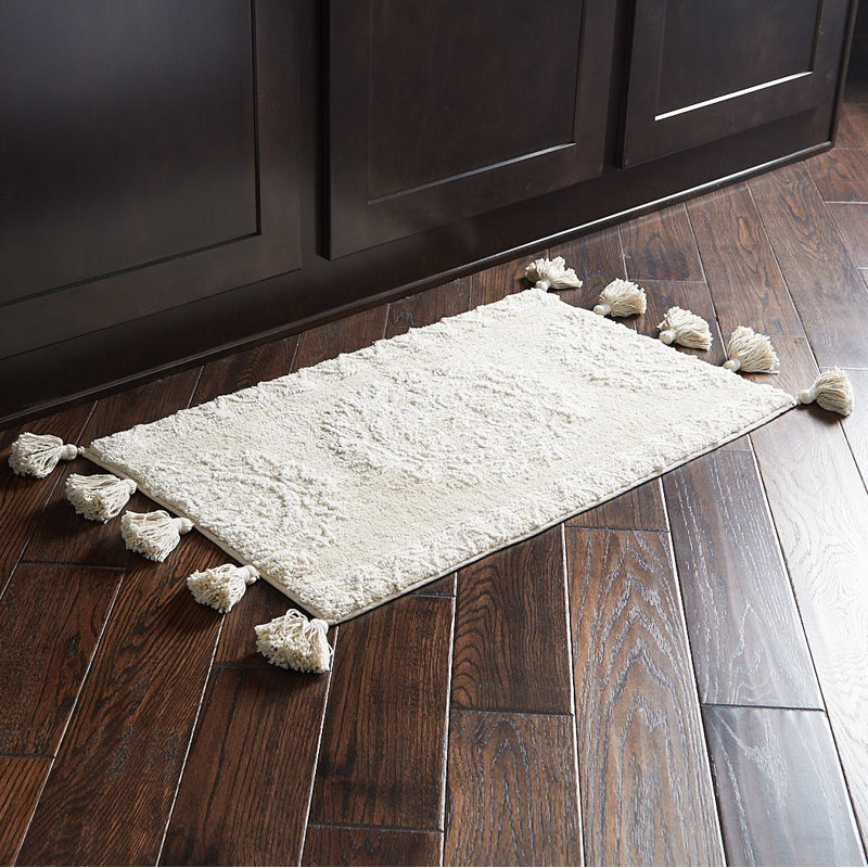Etta Cotton Non-Slip Bath Rug, 20" W x 30" L, Tan