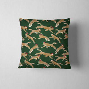Cheetah Red Christmas Holiday Pillow Cover