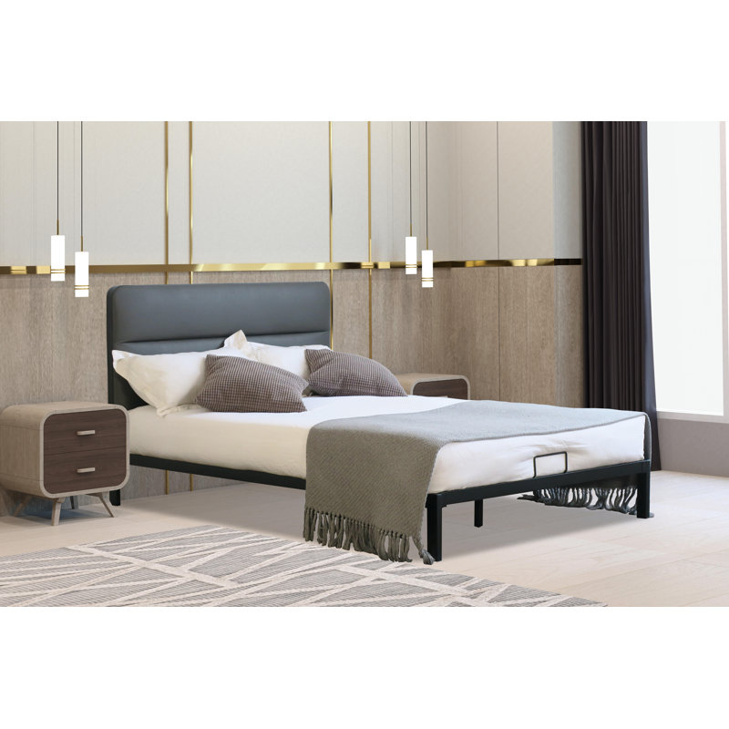 Lexys Upholstered Bed, Black, Kingsize (5')