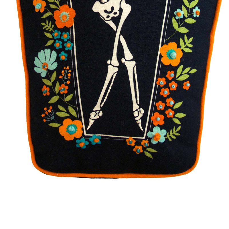 Skeleton Coffin Dance Shaped Halloween Throw Pillow