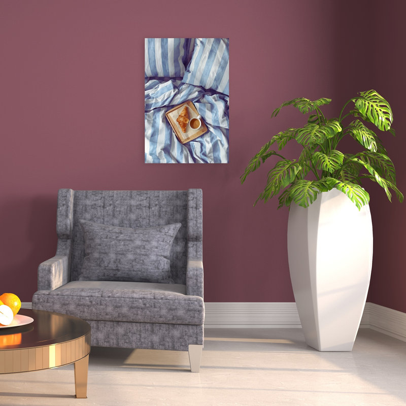 «Cozy Breakfast In Bed», reproduction d'art mural contemporain, H 24 po x l 16 po