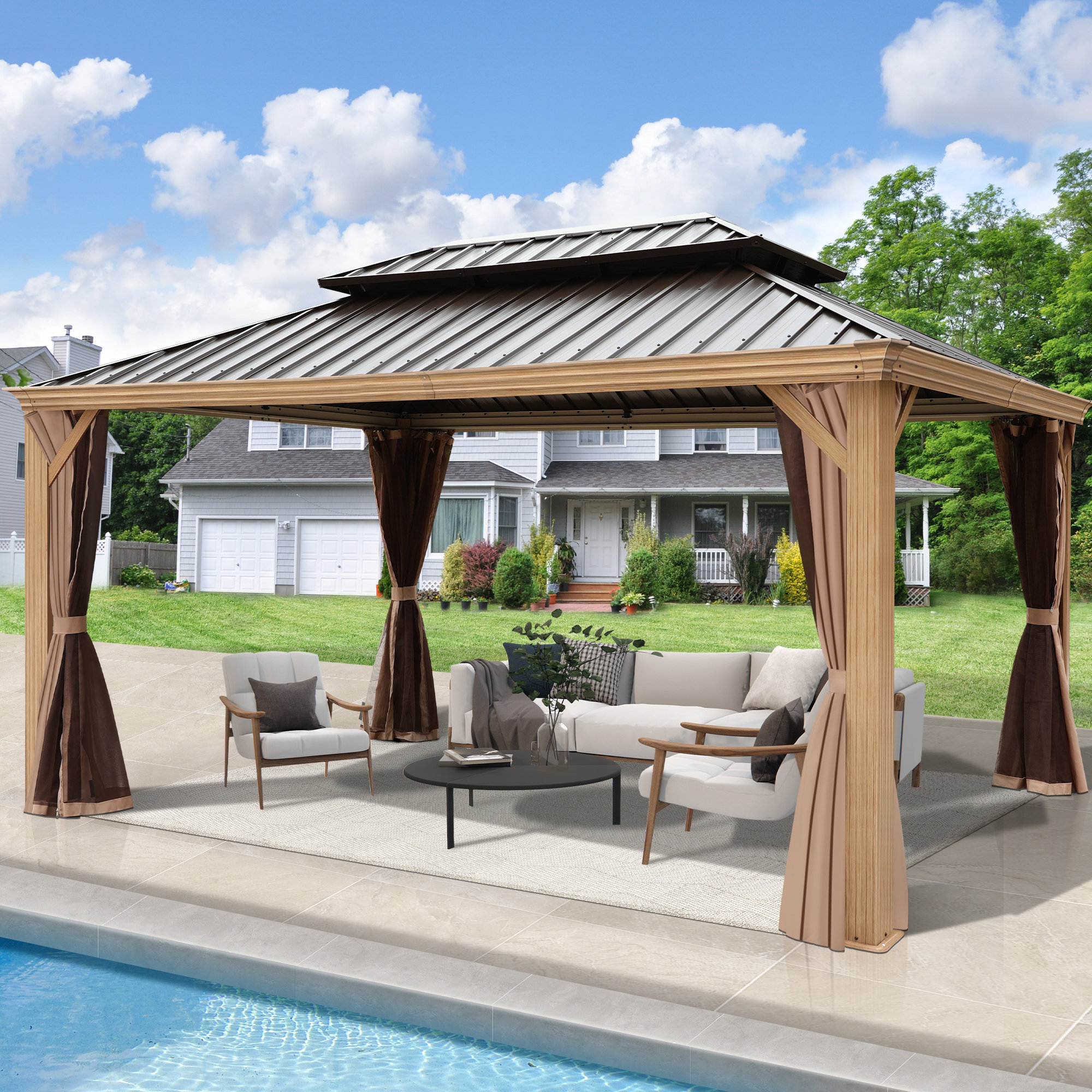 Gartoo Aluminum Patio Gazebo | Wayfair