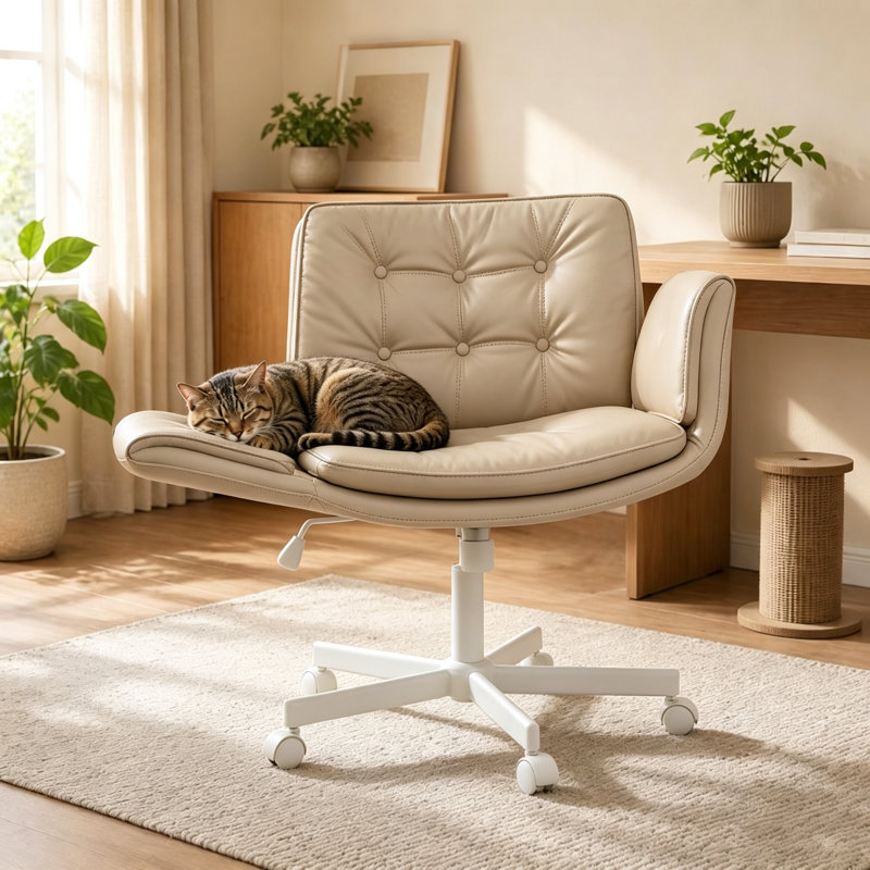 Fauteuil de bureau Criss Cross, Crème