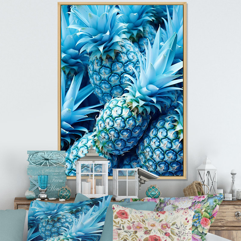 «Juice Pineapple Bliss V», reproduction sur toile, H 44 po x l 34 po x P 1,5 po, Cadre naturel flottant