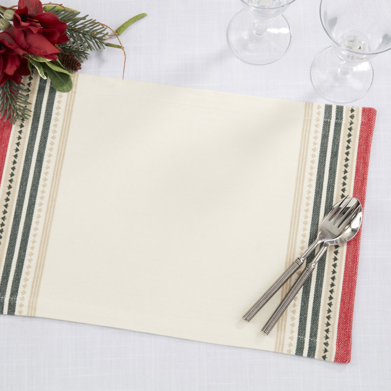 Merry Pines Multicolor Dobby Weave Placemats Set of 4
