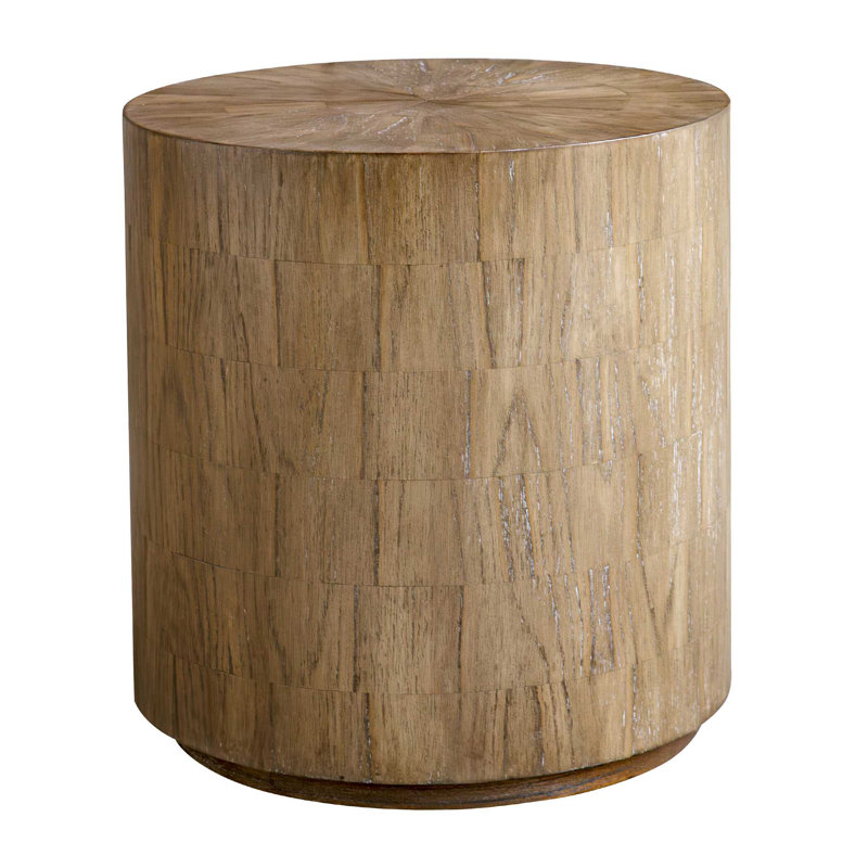Uttermost Nevis Wood Cylinder Side Table