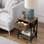Ensemble de table de chevet robuste et rustique brun, cadre en forme de X, rangement spacieux, assemblage facile-97773954