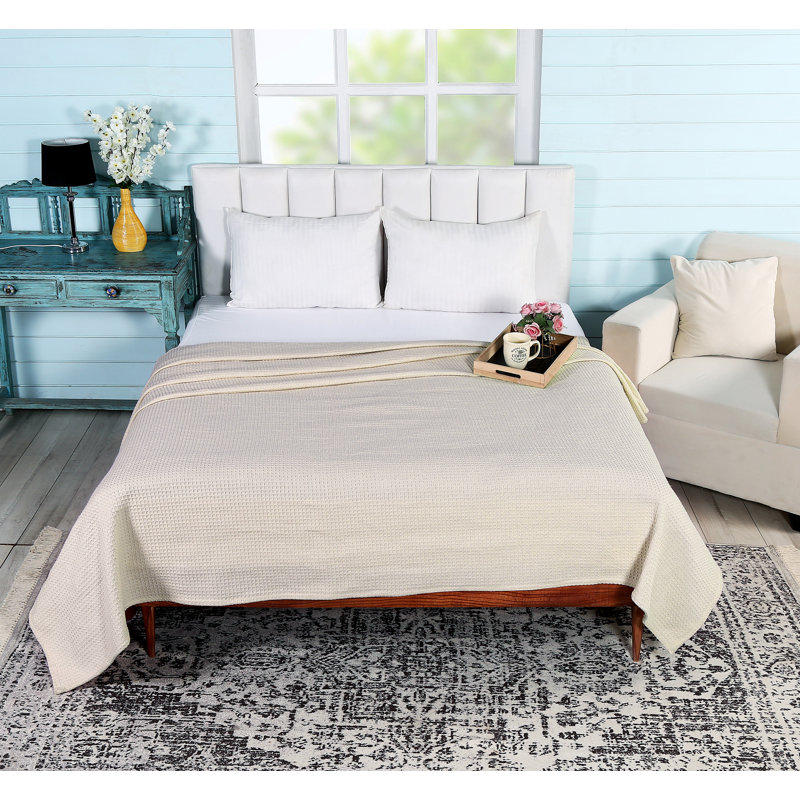 Janiya Full Size Oatmeal Cotton Reversible Blanket
