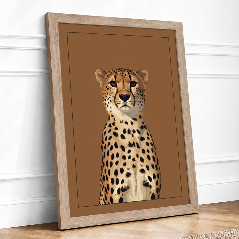 Cheetah Portrait Modern - Print, Oak, A3 - 42.0 x 29.7 cm