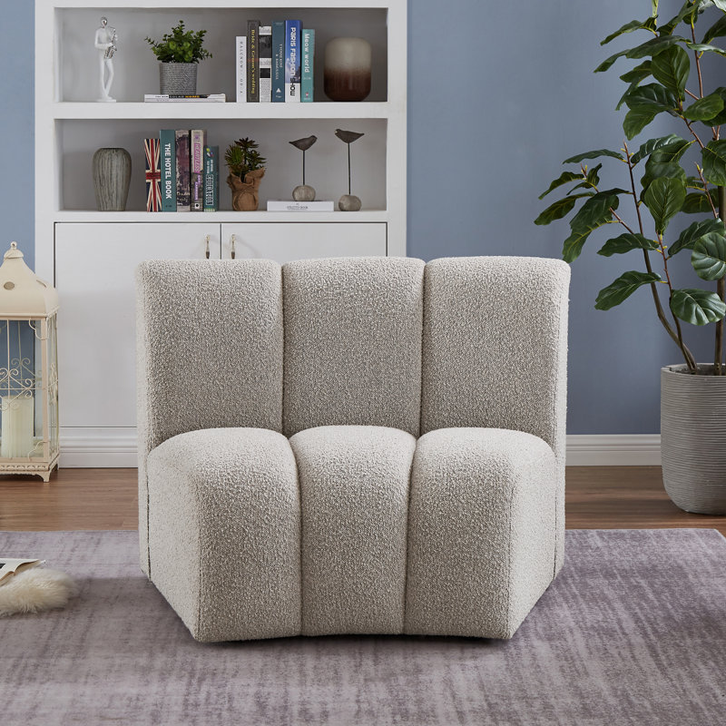 Chaise modulaire en tissu Infinity, Tissu brun bouclé