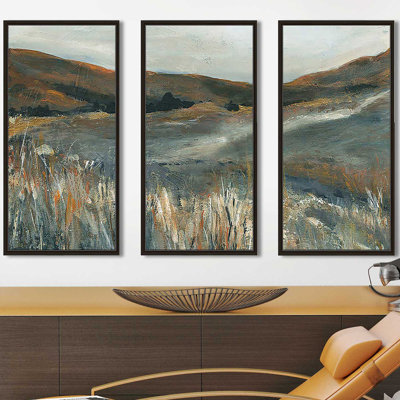 Copper Copper - 3 pièces, peinture sur toile à cadre flottant