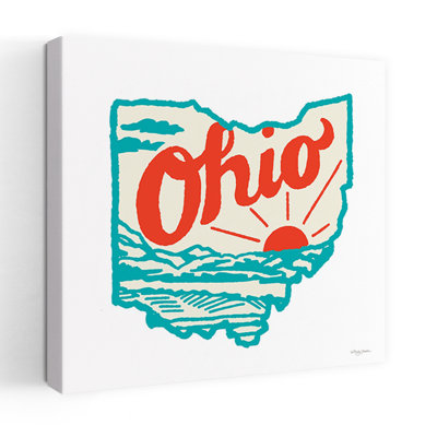Vintage Ohio 1 Piece Wrapped Canvas Wall Art