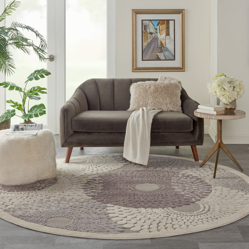 Geometric Area Rug, Round 122cm
